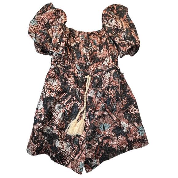 NWT‎ Ulla Johnson Alegria Playsuit Romper Rosewood Batik Floral Boho Size 12 - Picture 3 of 8